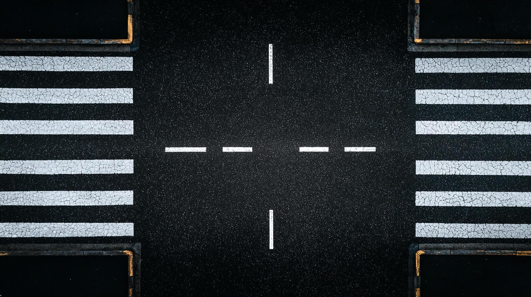Aerial view of crosswalk pedestrian crossing road marking asphalt texture photo