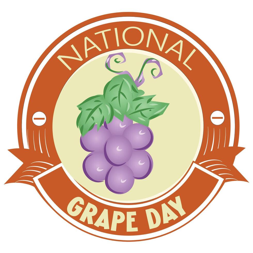 National Grape Day Sign and Badge vector
