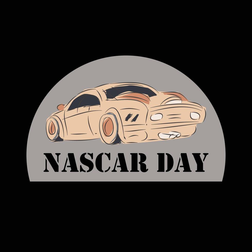 NASCAR Day Sign and Badge vector