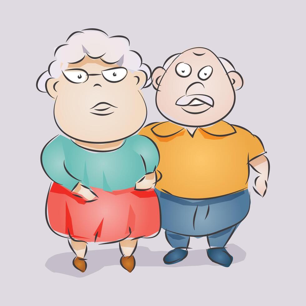 Grandparents Sign and Drawing vector