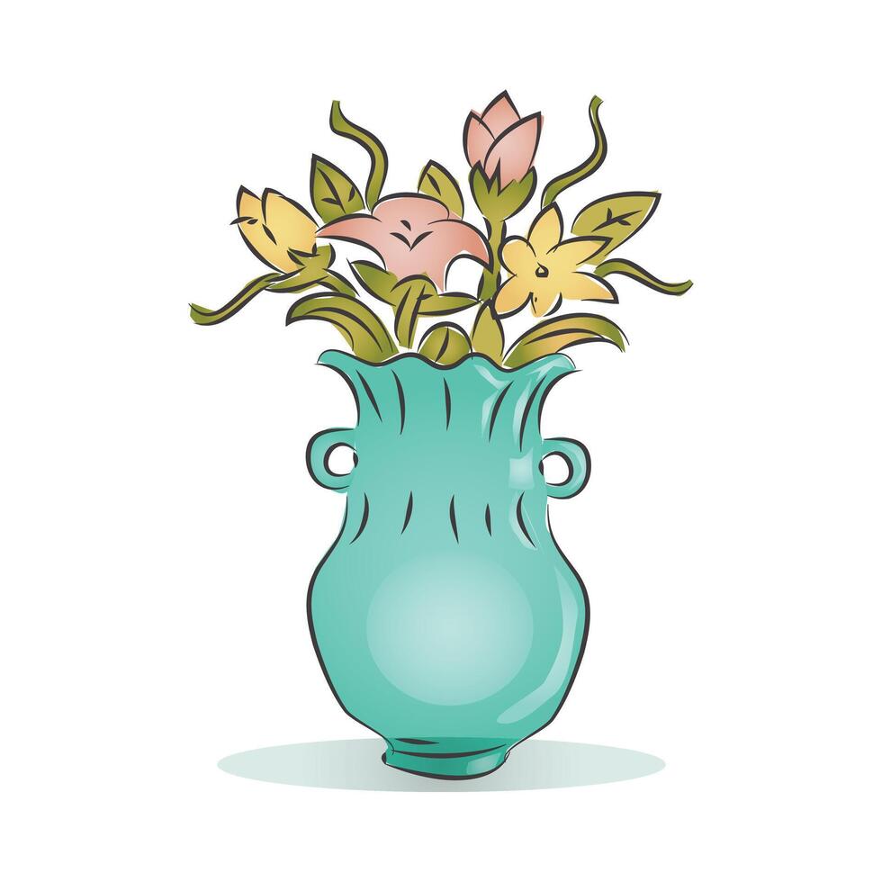 Flower in a Vase Illustration vector