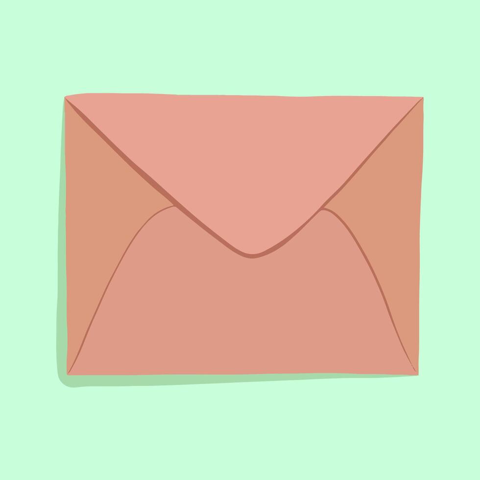 A closed orange envelope. vector