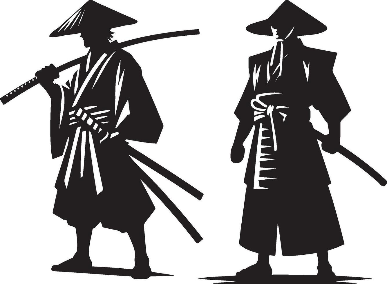 Japanese Samurai Illustration. vector