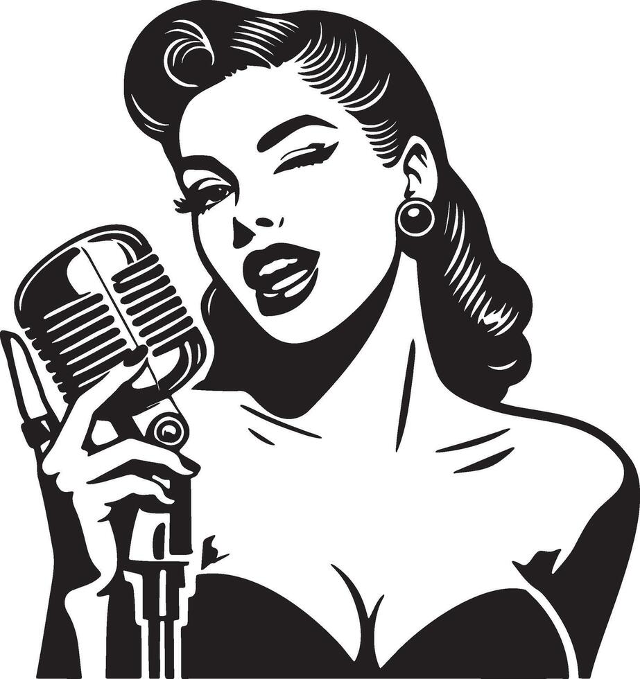 Female Singer Illustration. vector