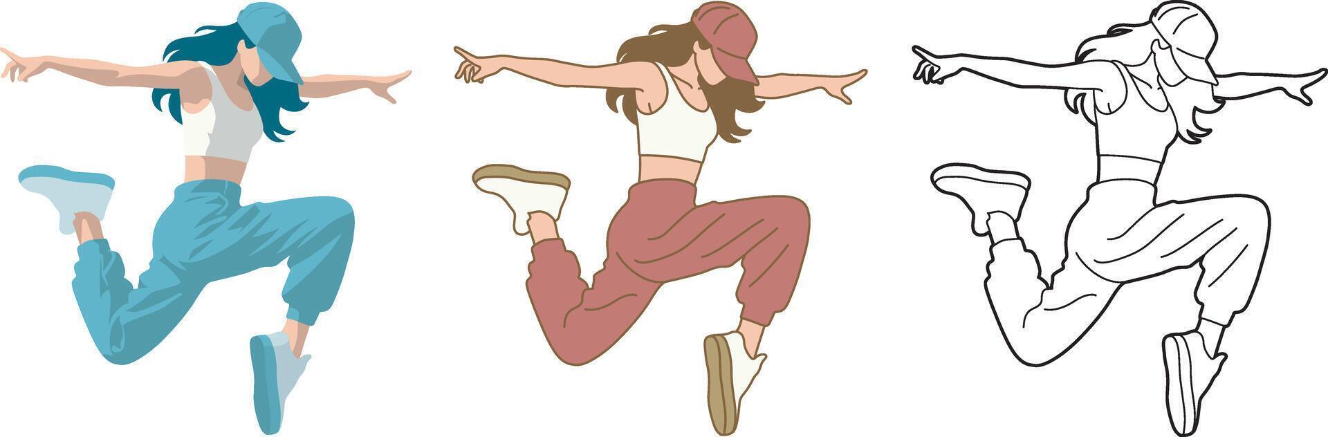Street Dance Girl. vector