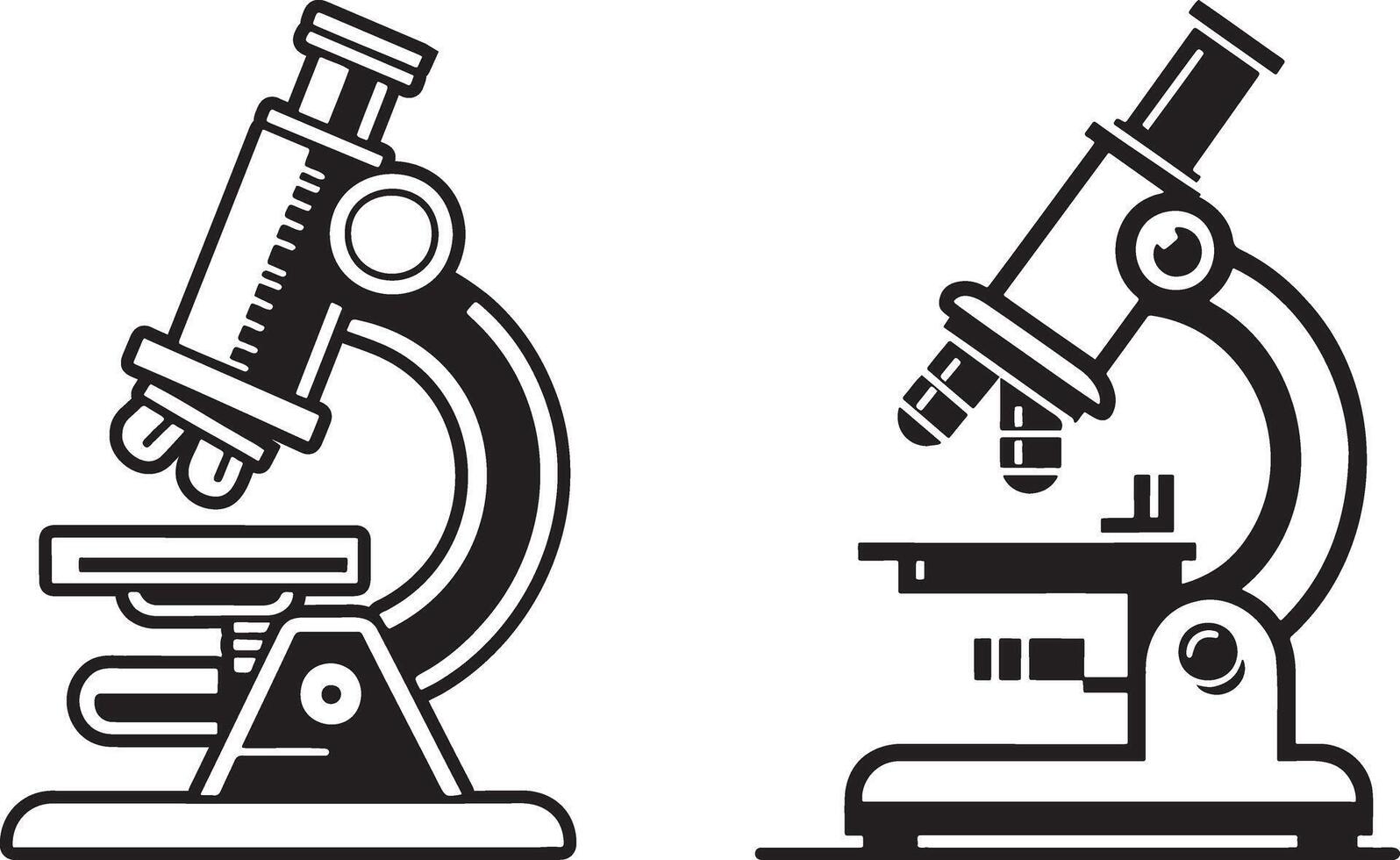 Microscope Sketch Drawing. vector