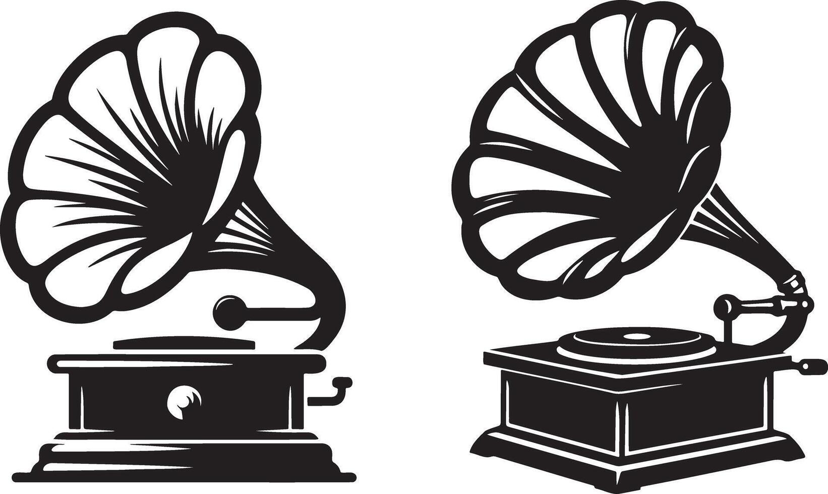 Gramophone Sketch Illustration. vector