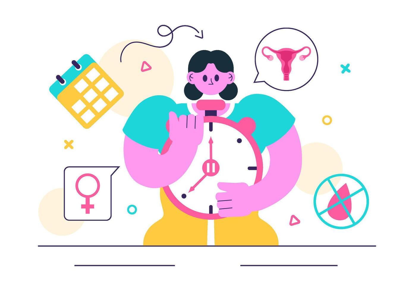 HRT with Hormonal Medication and Clinical Support in Flat Style vector