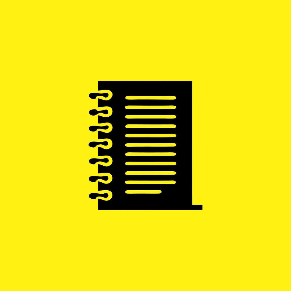Notebook Icon. Minimalist Spiral Notepad Design vector