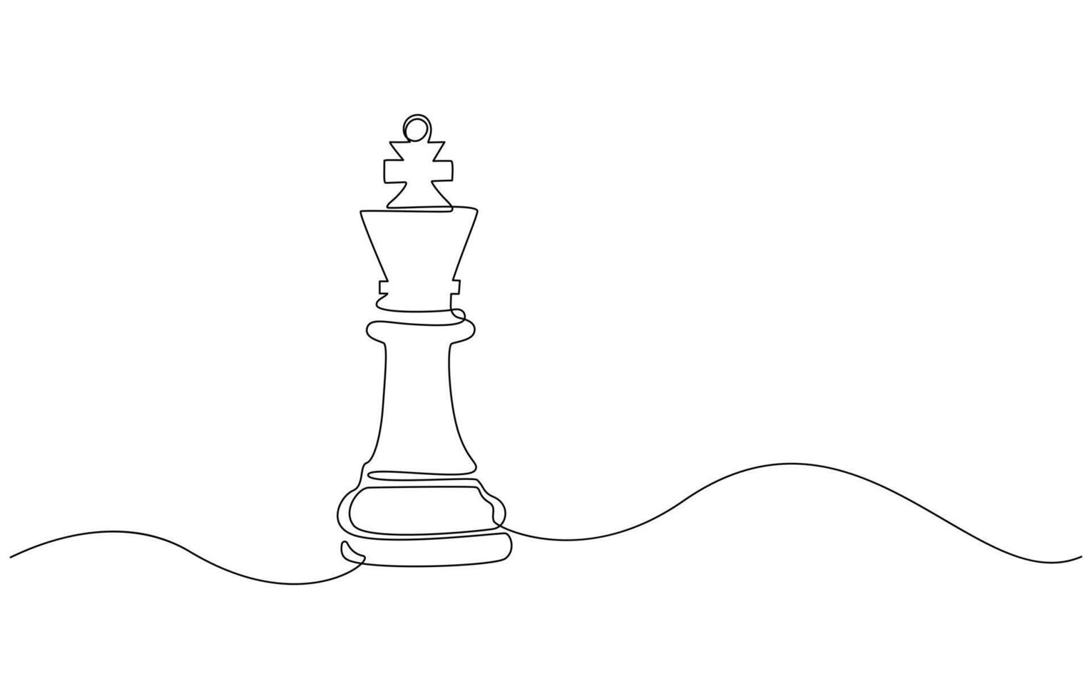 Chess Kings and Queen - Continuous Line Art vector