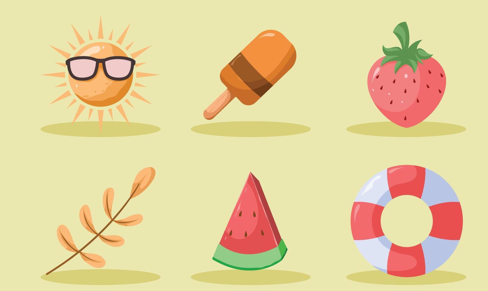Summer icons set illustration vector