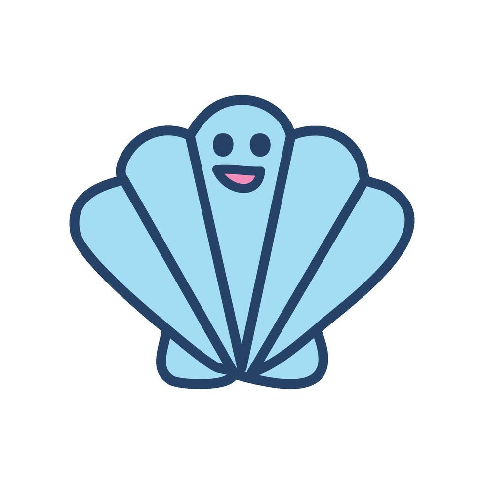a cartoon shell with a smile on it vector