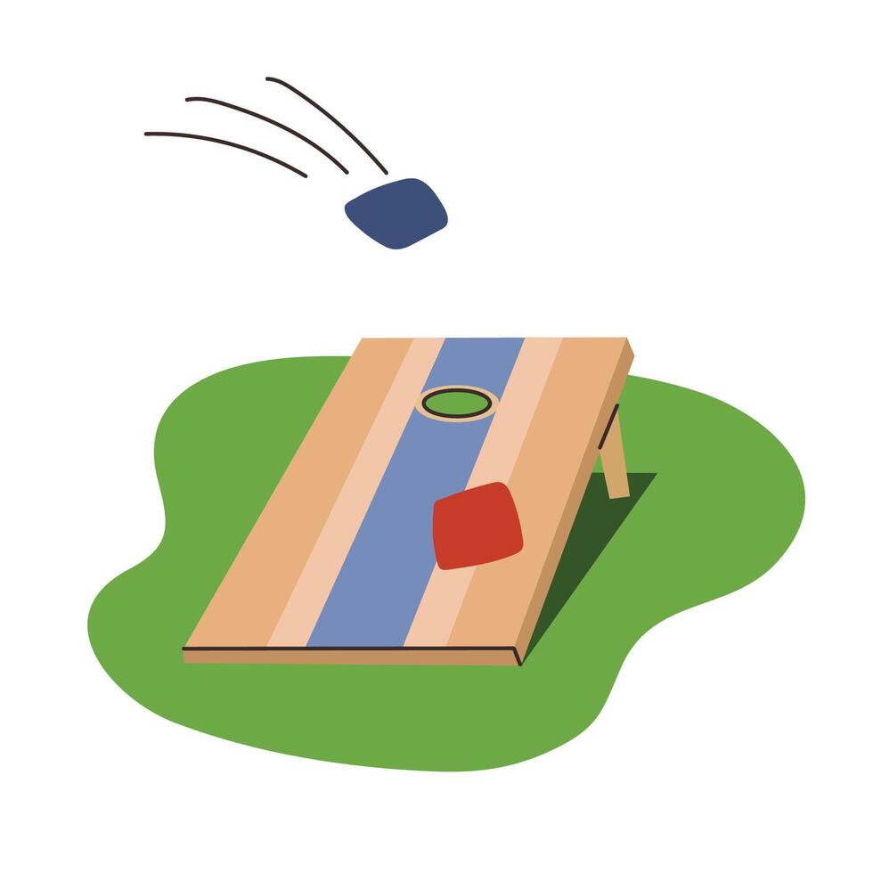 Cornhole game with grass icon clipart avatar logotype isolated illustration vector