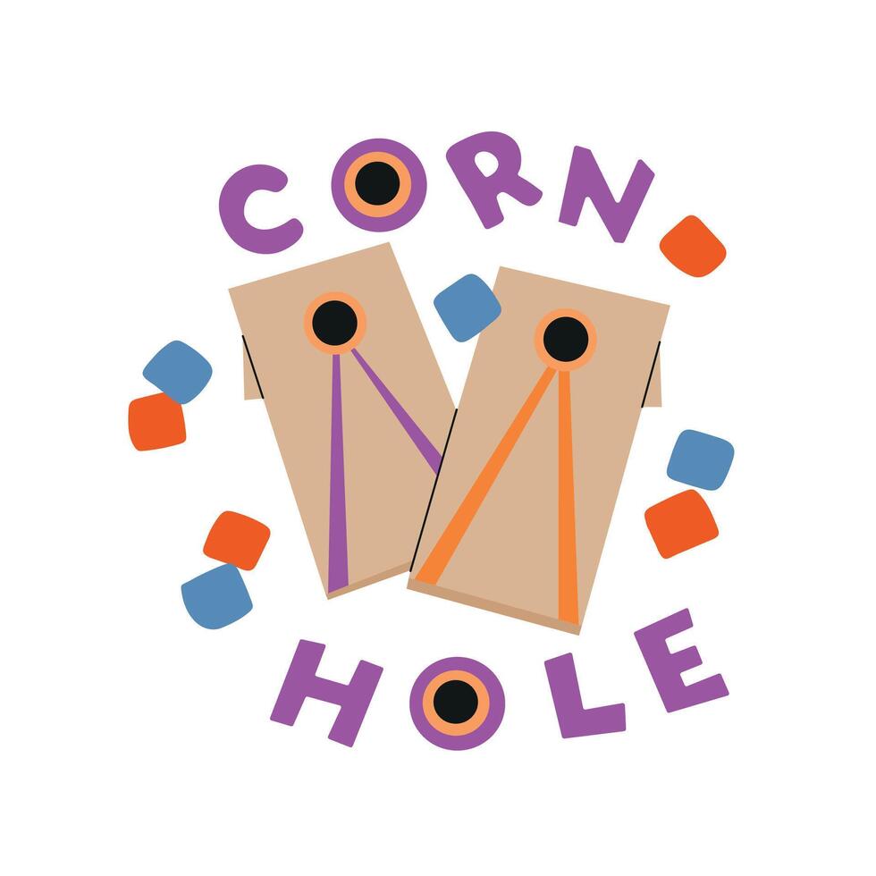 Cornhole game with two boards icon clipart avatar logotype isolated illustration vector