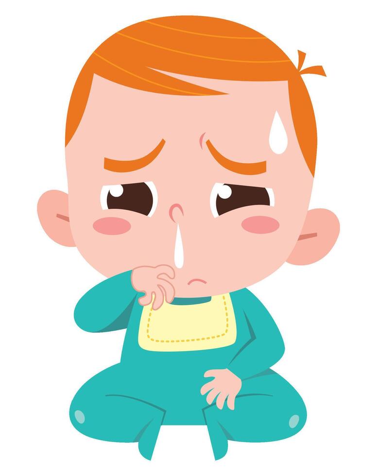 Sick Baby Crying vector
