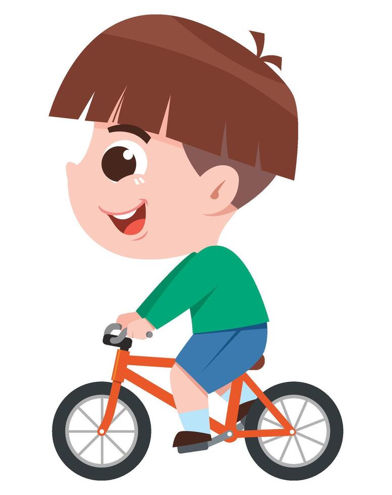 Cartoon Boy Riding a Bicycle vector