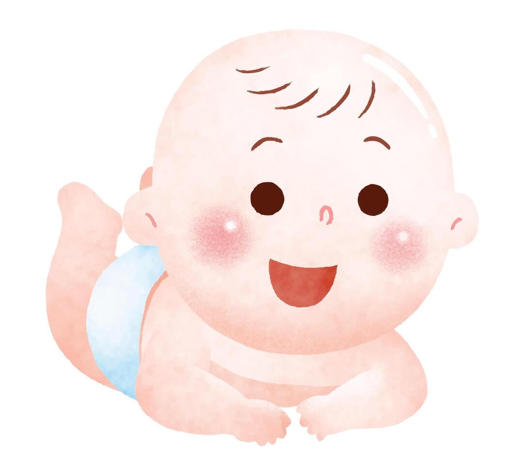 Happy Crawling Baby Illustration vector