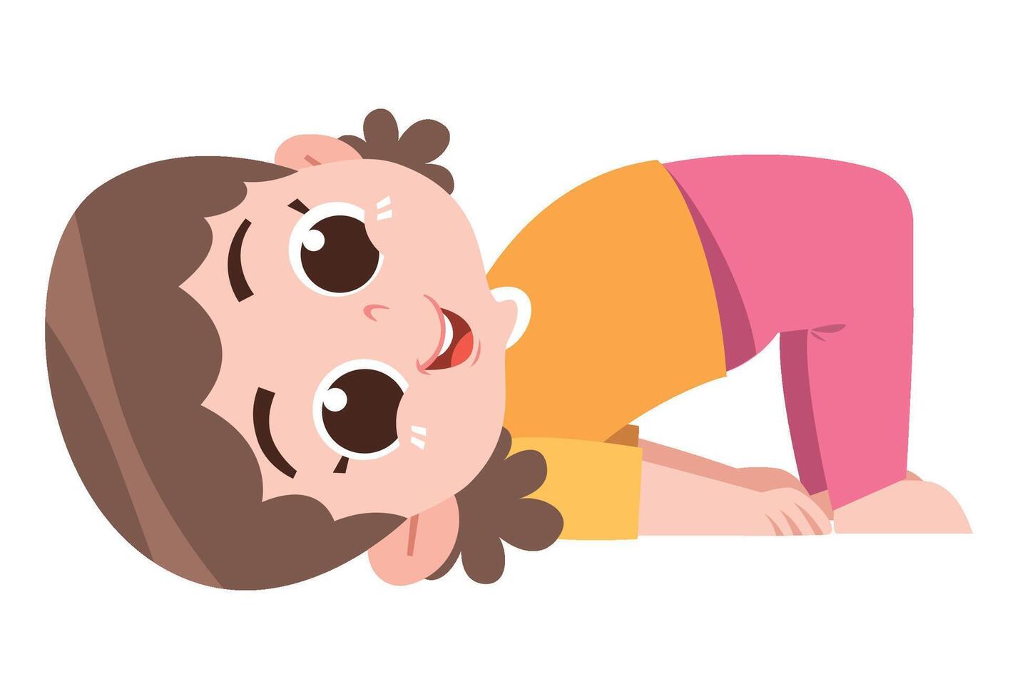 Cartoon Girl in Bridge Pose Exercise vector