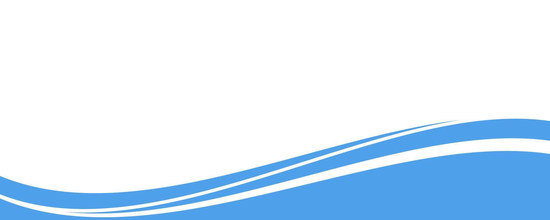 Clean abstract corporate banner with blue wave elements vector