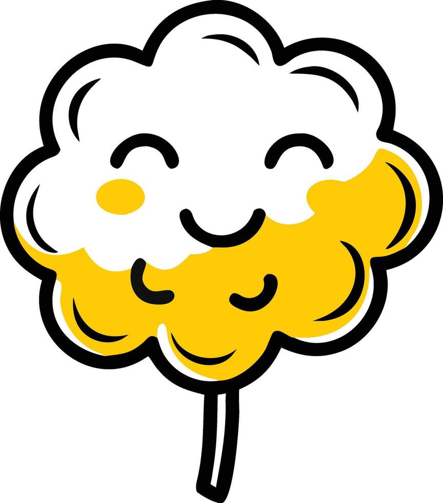A cute cartoon candy cloud a fluffy cloud made of pastel a illustration of a cloud vector