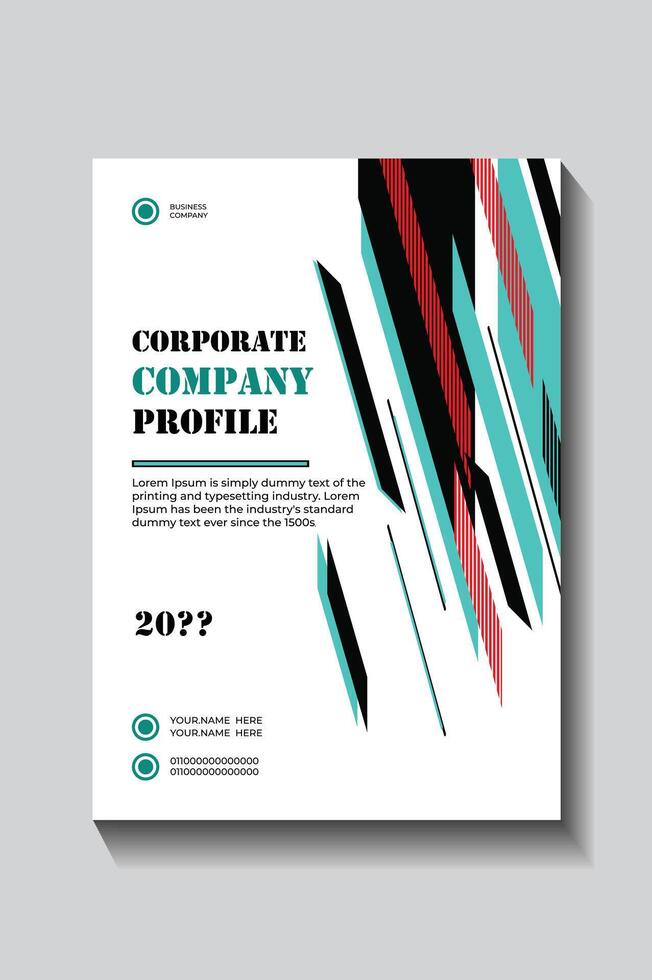 Stylish Company Profile Flyer with Cityscape Background, vector