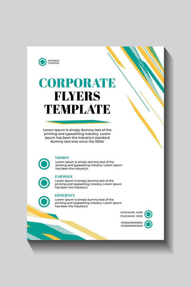 Stylish Corporate Flyer Template for Business Promotions, vector