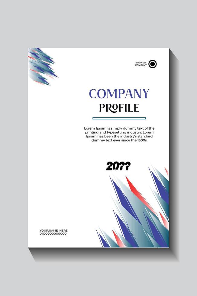 Company Profile Cover with Abstract Geometric Design, vector