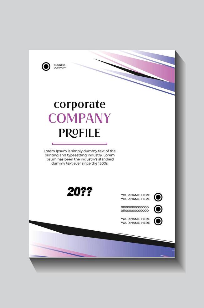 Company Profile Presentation Template Red and White Geometric Design, vector