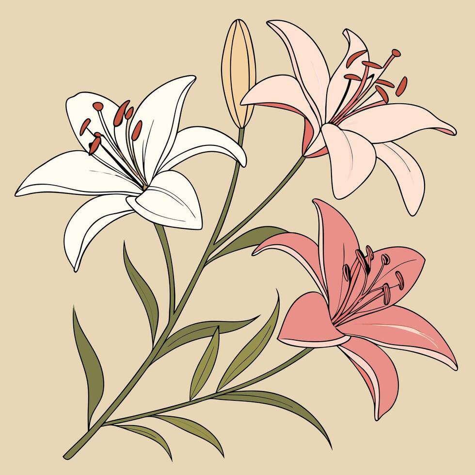 abstract floral background with flowers vector