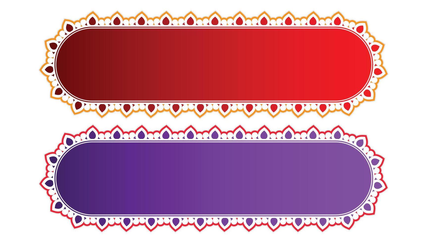 Golden Arabic Islamic Text Box Title Frame Border Set With Ornamental Illustration vector