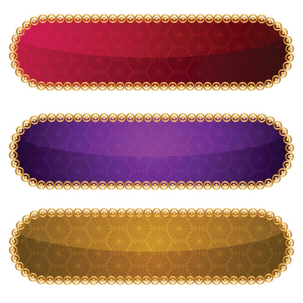 Luxury Golden Arabic Islamic Text Box Title Frame Border Banner vector