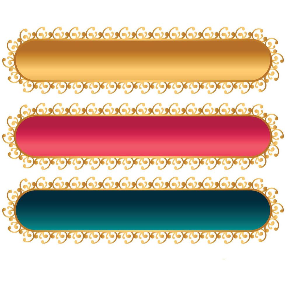 3D Design Gold Islamic Frame vector