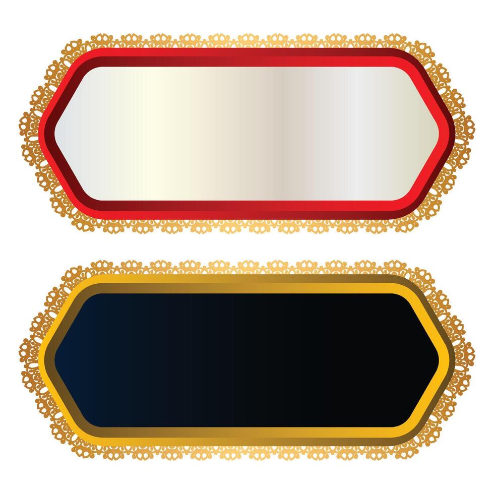 Islamic Text Box with banner design white and black color vector