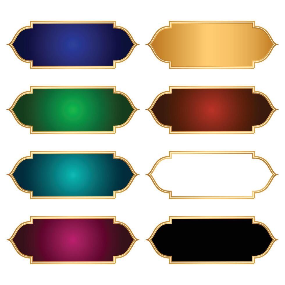 Lower Third Banner Transparent Luxury Golden Islamic Shape vector