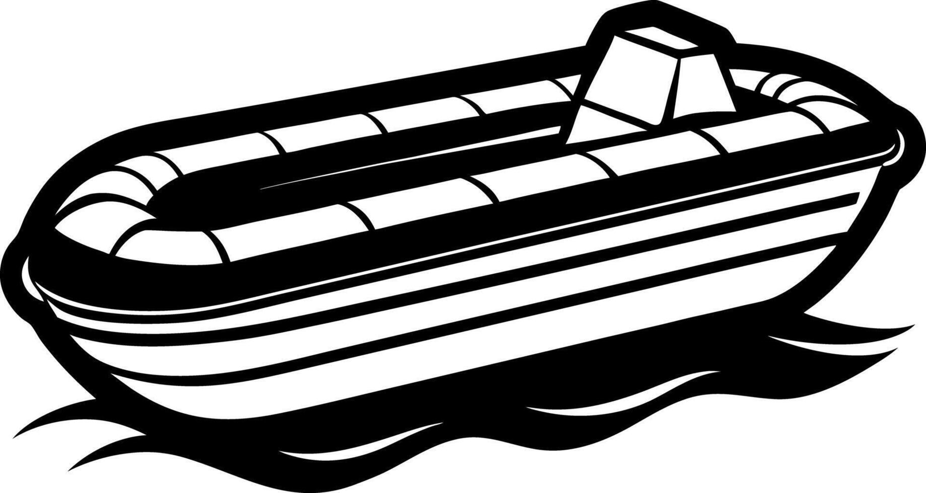 Rigid Inflatable Boat on Water vector
