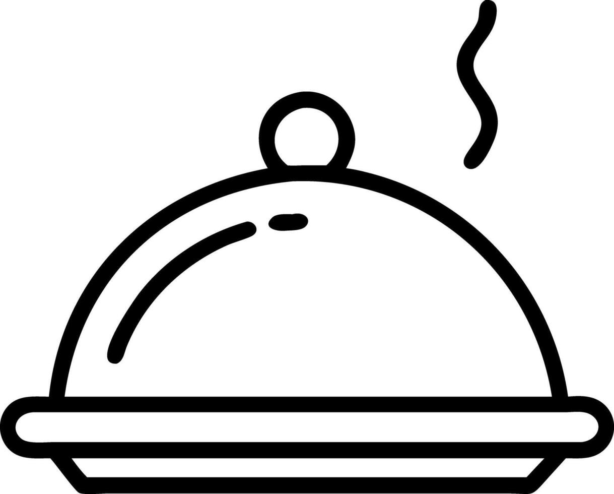 Restaurant Food Service Hot Dish silhouette Cloche Dome Platter Icon Illustration vector