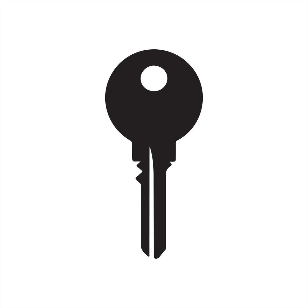 Modern House Key Silhouette Icon vector