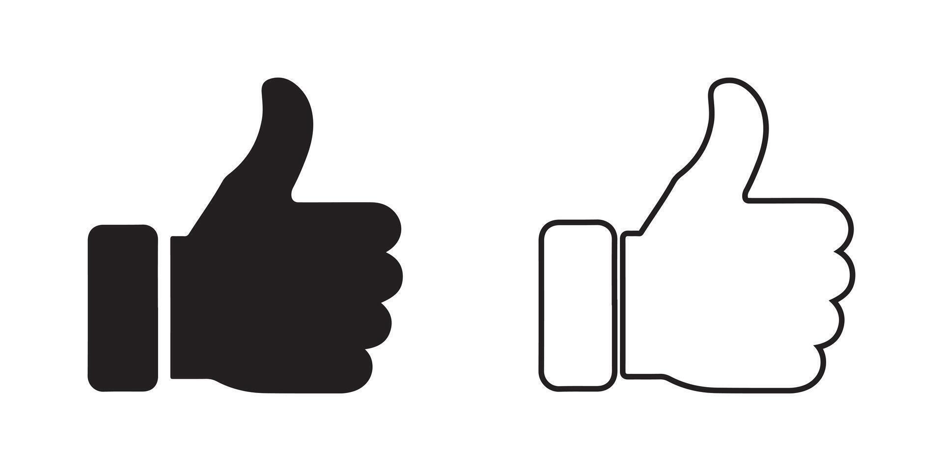 thumbs up icon art collection vector