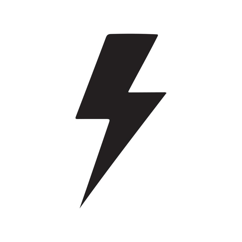 Lightning bolt icon design silhouette vector