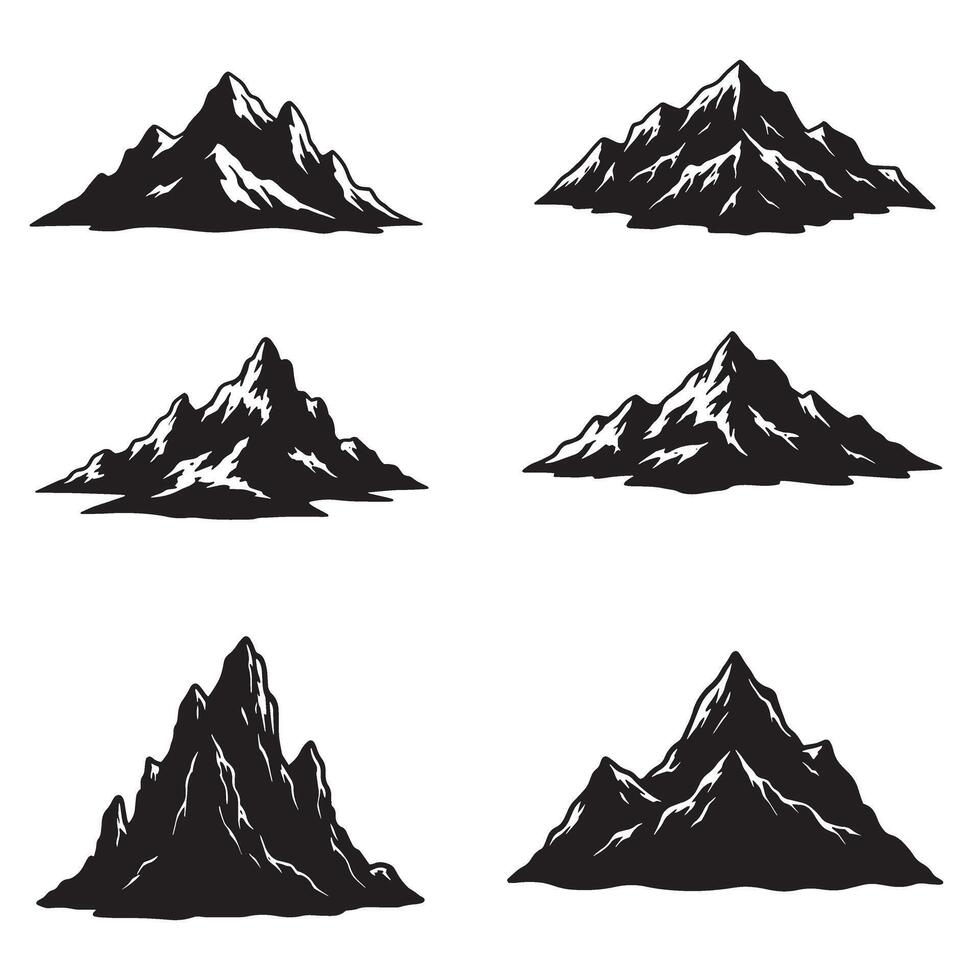 Clean design mountain logo silhouettes for forest scene and adventure use vector