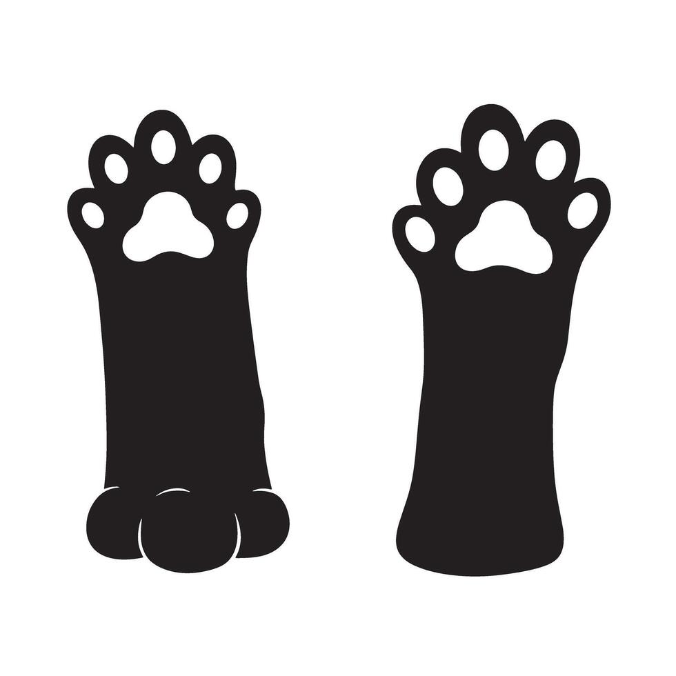 Cat foot silhouette collection with soft shapes for calm and cute design styles vector