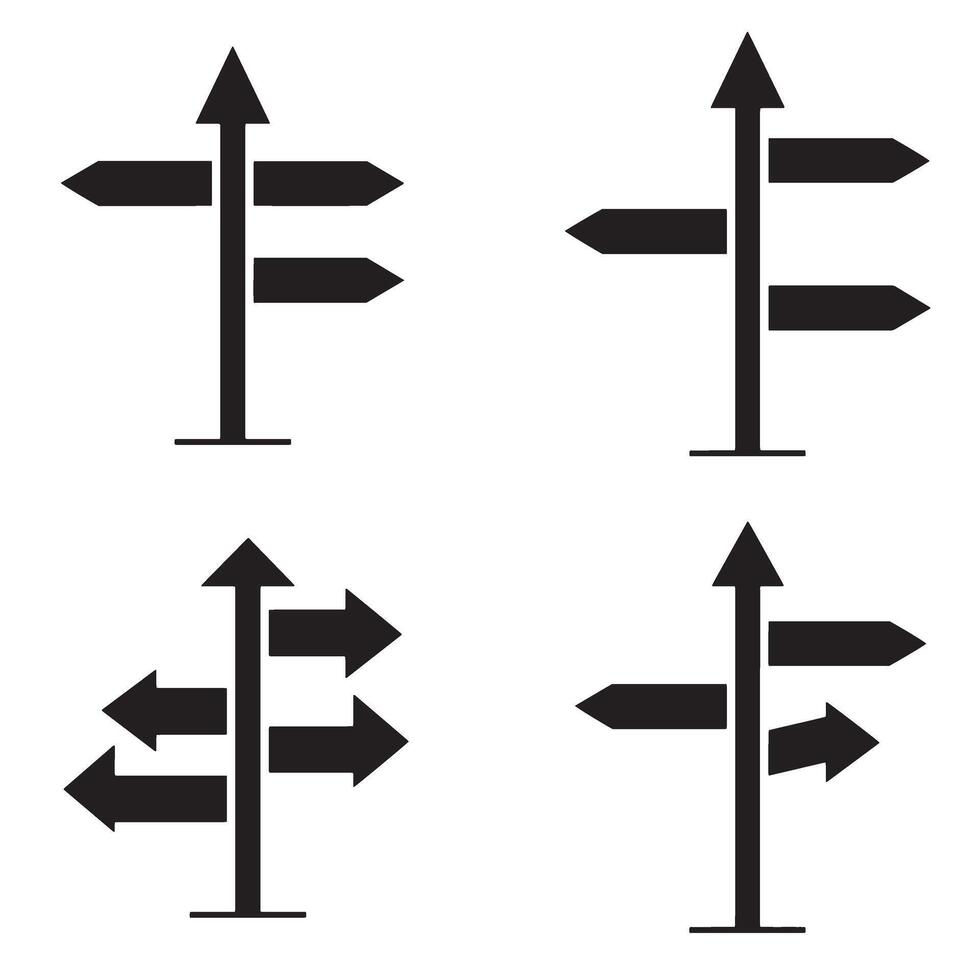 Directional icon silhouette bundle with high usability for app mockup and web layout vector