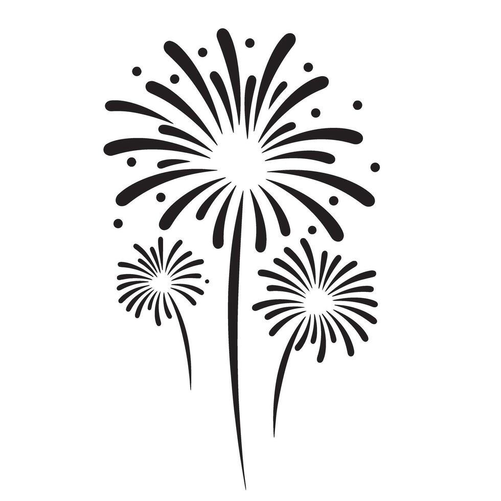 Fireworks silhouette design great for festival posters and celebration layout themes vector