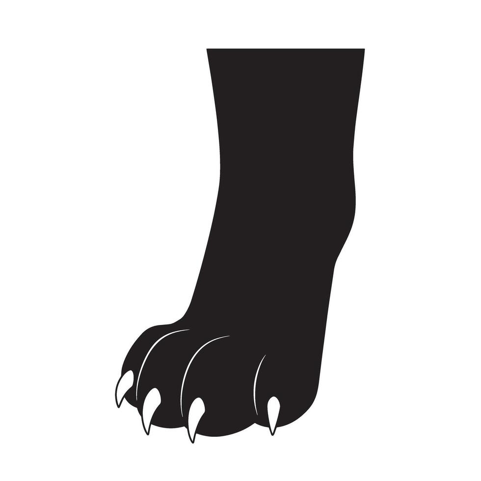 Cat foot shape and paw artwork silhouette collection for feline fan graphics vector