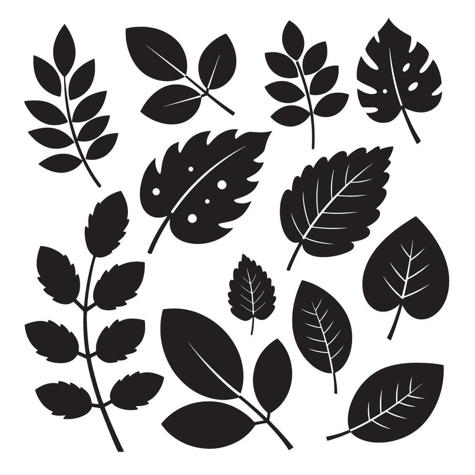 Handcrafted leaves flower silhouette perfect for paper goods and decor illustration vector