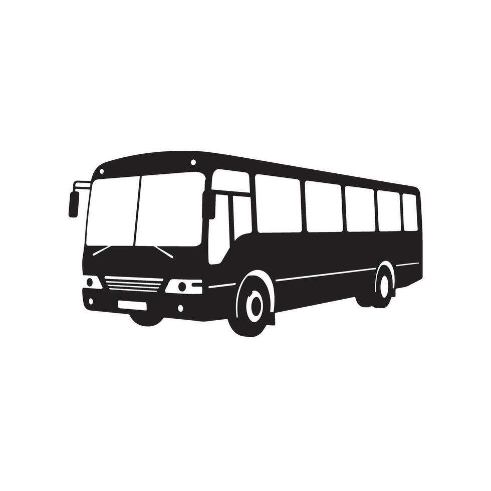School and travel bus art silhouette design used in flyers ads and educational material vector