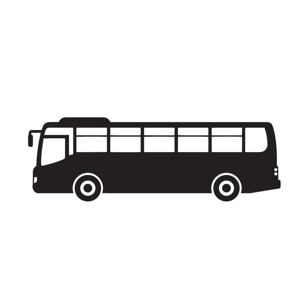 Bus art silhouette graphic ideal for transit maps web icons and street themed projects vector