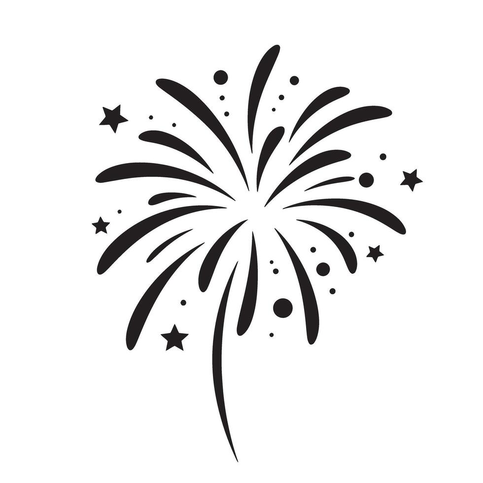Fireworks silhouette with glowing effect concept for party and night festival design vector