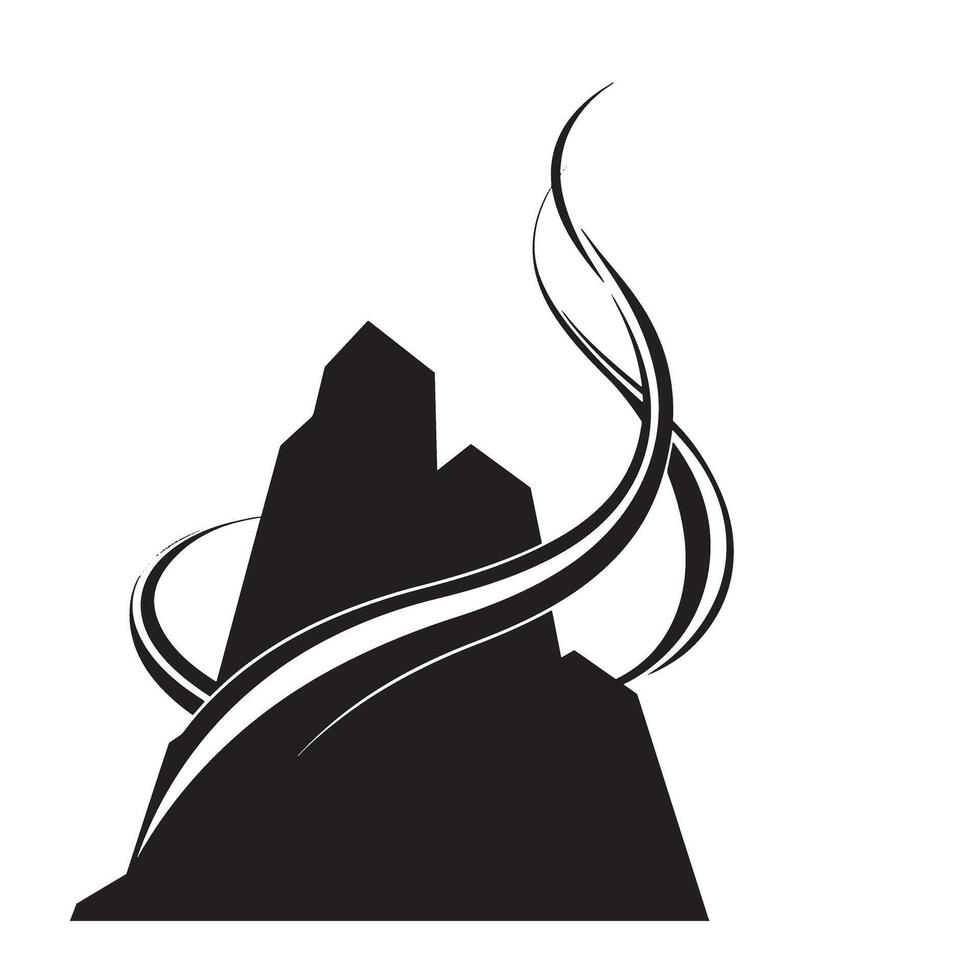 Elegant building logo silhouette used for real estate brochure design and signage vector