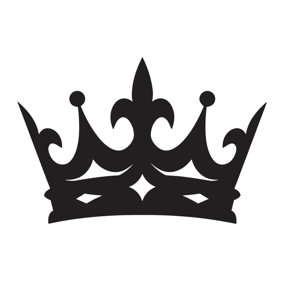 Elegant crown logo art silhouette used for royal emblem badge and premium decoration vector